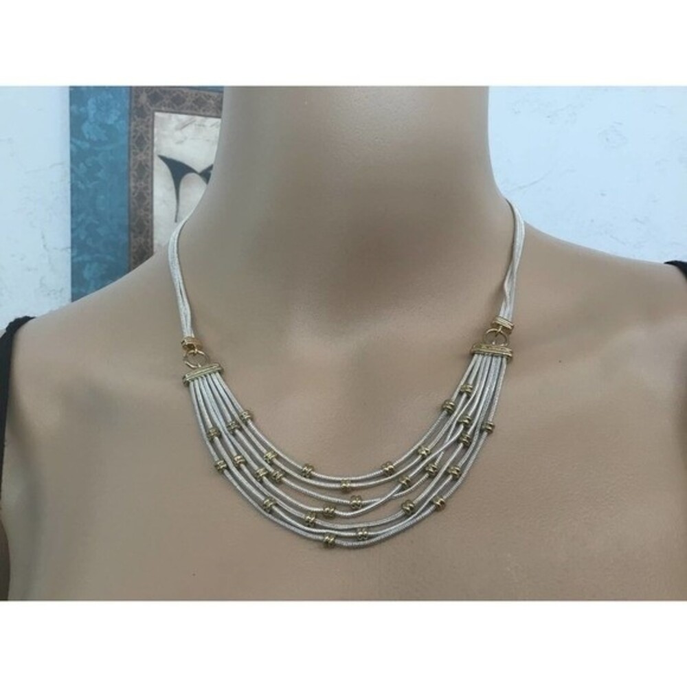 Silver and Gold Multi Strand Necklace
